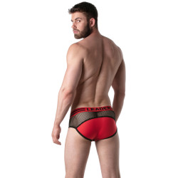 LEADER Slip en mesh LOADED Noir-Rouge